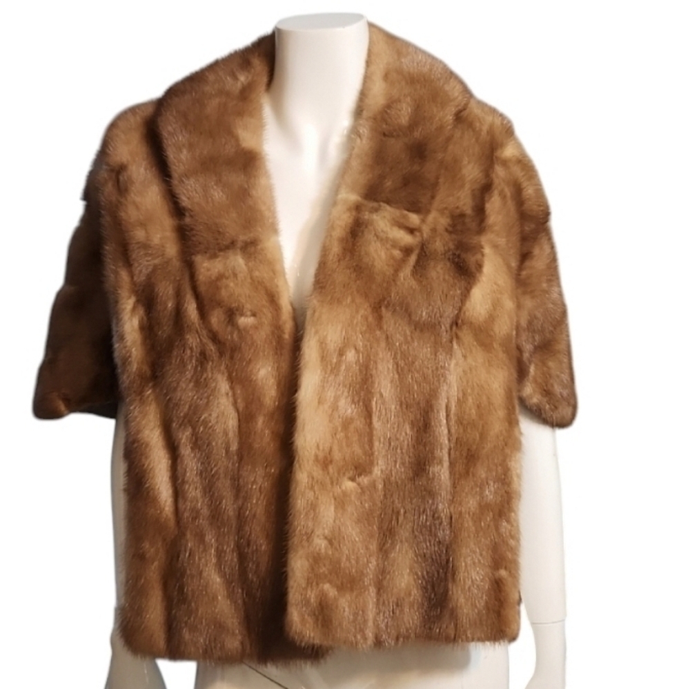 Vintage Mink Brown Lined Fur Stole